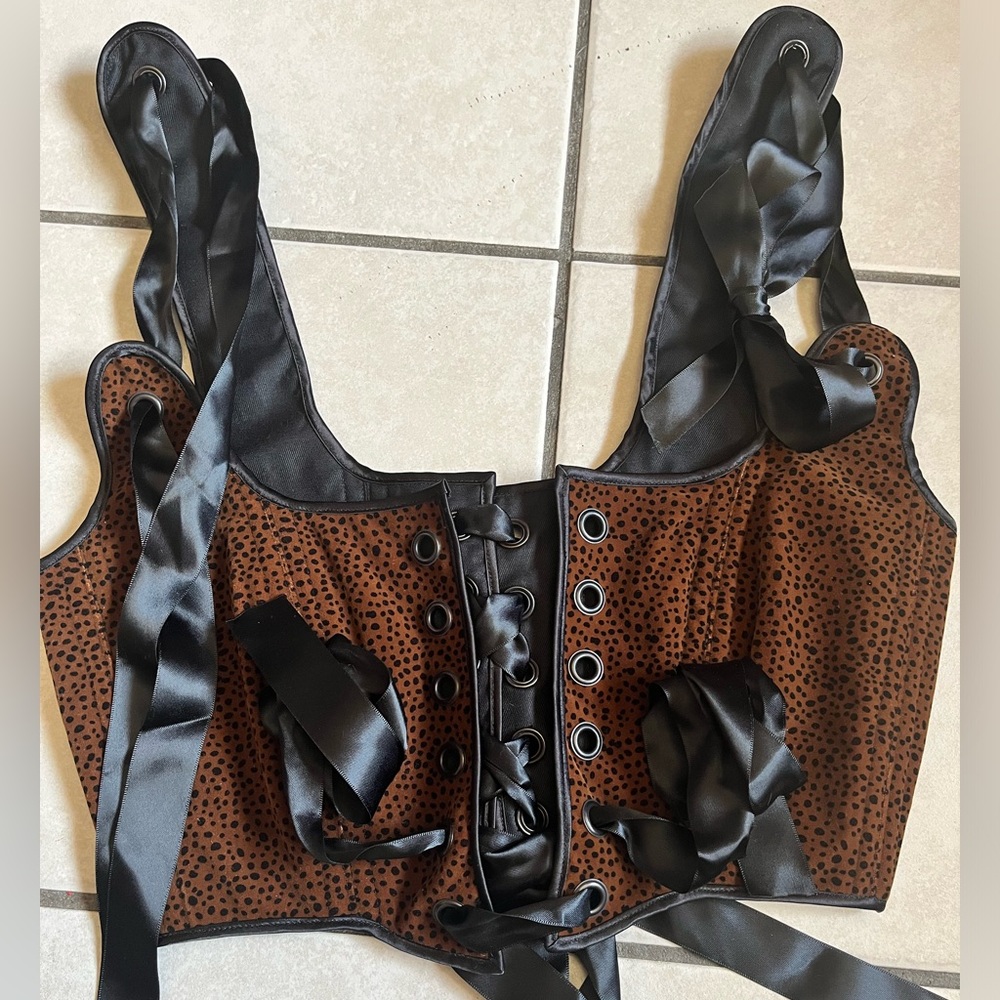 Animal print corset top